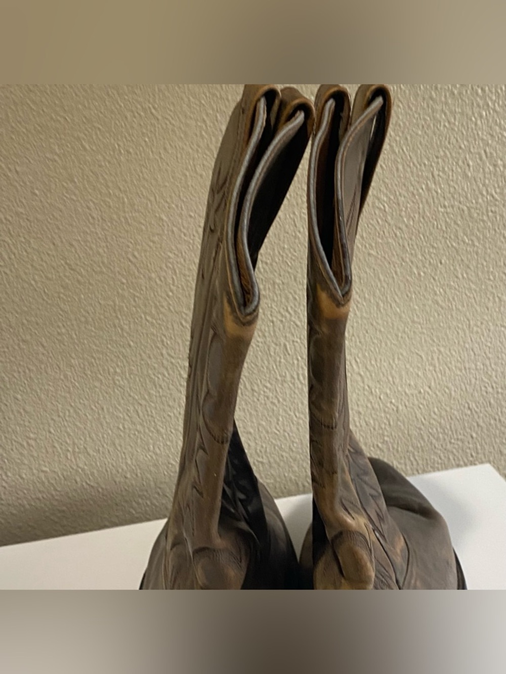Ariat Tan Leather Western Boots men size 12D cowboy western Distressed Brown - Picture 9 of 15